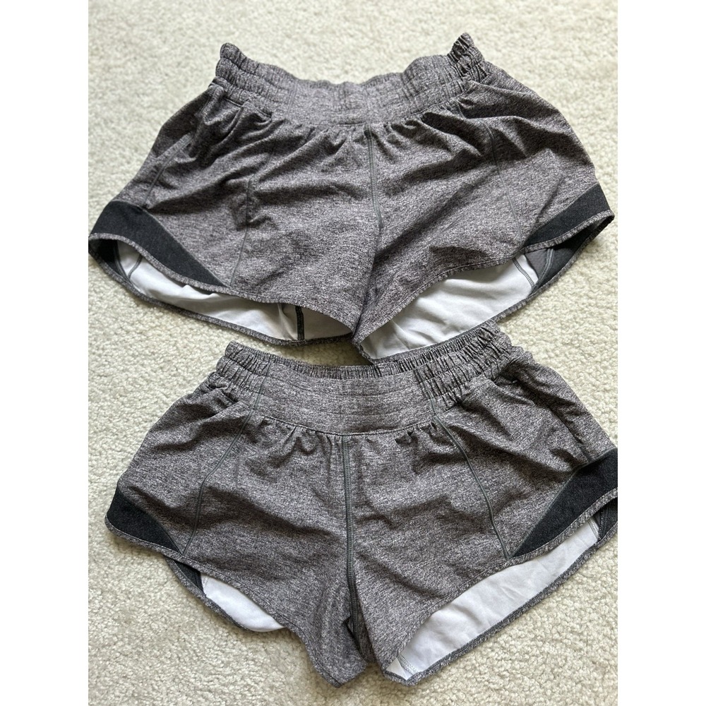 2pc Lululemon Hotty Hot Short *2.5" Heather Lux Multi Black / Heathered Black 6